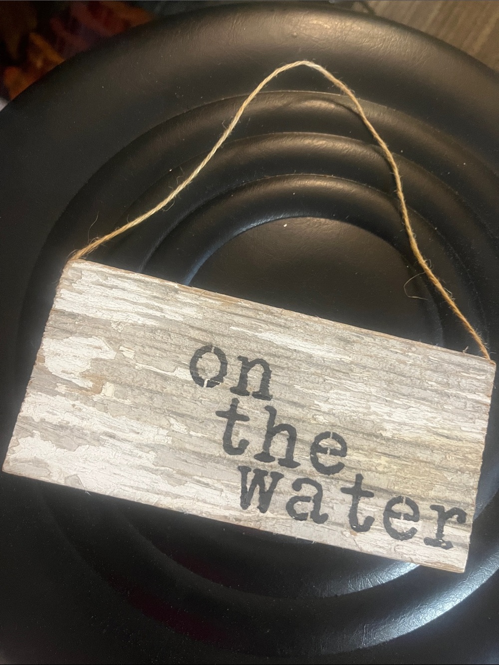 Coastal 'On the Water' Wood Hanging Sign - Neutral 395